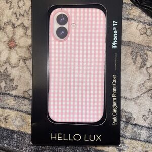 HELLO LUX IPHONE 17 CASE - Pink White Gingham